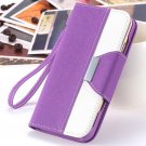 New Arrival Purple Retro Pu Leather Flip Case For Iphone 6 Plus St 2054258984-3-Purple and White