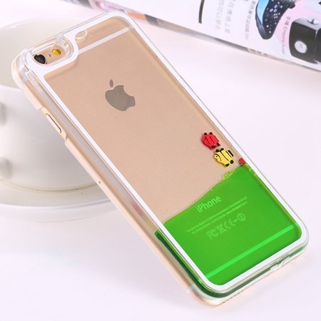 For Iphone 6 5.5 Clear Case Cute Funny Liquid Fish Hard Back Case 32279336434-1-Green Fish