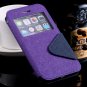 New Arrival Pu Leather Case View Window Flip Stand Wallet For Ipho 32255188926-1-Dark Blue
