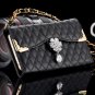 For Iphone 6 Plus Wallet Case Retro Luxury Shiny Gold Diamond Grid 32267999985-3-Red