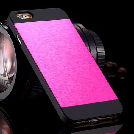 Luxury Retro Aluminum Bursh Metal Case For Iphone 6 Plus 5.5"" Cell 32270355739-7-Hot Pink