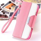 2014 Hot Double Color Flip Pu Leather Case For Iphone 6 Plus 5.5""  2054281808-1-Pink and White