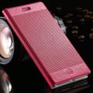 Luxury Retro Red Grid Pattern Pu Flip Leather Case For Apple Iphon 32226170304-3-Hot Pink