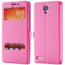 For Hongmi Note Smart Case Luxury Soft Silk Pu Leather Case For Xi 32283801504-5-Hot Pink