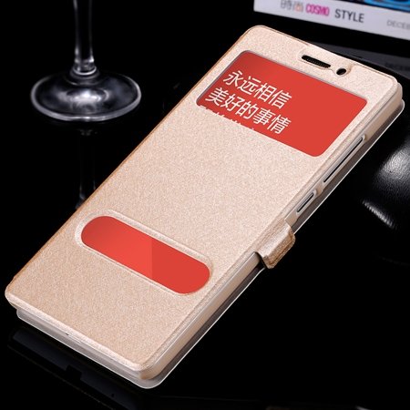 Luxury Soft Silk Pu Leather Case For Xiaomi Redmi Note Smart Windo 32283770203-3-Gold