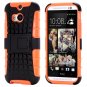 M8 Hard Back Case Luxury Retro Slip-Proof Kick-Stand Case For Htc 32295588948-2-Orange