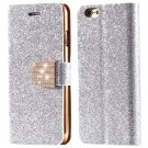 Bling Diamond Leather Case For Iphone 6 Plus 5.5Inch Full Wallet P 32246675389-3-silver