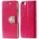 Bling Diamond Leather Case For Iphone 6 Plus 5.5Inch Full Wallet P 32246675389-5-hot pink