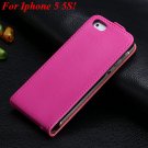 Luxury Genuine Leather Flip Cover Case For Iphone 5 5S 5G Full Pho 1336843246-8-5 5S Hot Pink