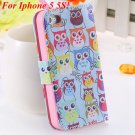 Cute Animal Structure Flip Wallet Case For Iphone 5 5S 5G 4 4S 4G  1925524274-12-5s many owls
