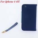 4S 5S Wallet Case For Iphone 5 5S 5G 4 4S 4G Fly Bird Flip Pu Leat 1848633058-12-deep blue for 4S