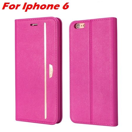 Luxury Fashion High Quality Leather Case For Iphone 6 Flip Case St 2055637345-9-Hot Pink For Iphone