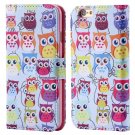 Retro Colorful Mat Pattern Pu Leather Case For Iphone 6 Flip Stand 32255140015-2-Many Owls
