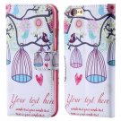 Retro Colorful Mat Pattern Pu Leather Case For Iphone 6 Flip Stand 32255140015-4-Bird Cage