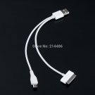 Usb Charger 2In1 Cable For Cellphone Micro Usb Phone -White 650172 650172519-1-