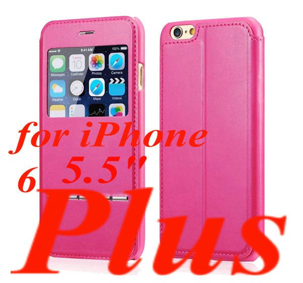 For Iphone 6 Smart Flip Leather Case Magnetic Sliding Answer Calls 32306051874-8-Rose for 6 Plus