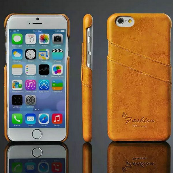 Vintage Pu Leather Case For Iphone 6 4.7 Inch Phone Case With Card 32252377368-5-yellow case