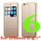 Smart Window View Leather Case For Iphone 6 Case 4.7 Inch Flip Wal 32300090694-5-Gold for iPhone 6