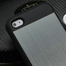 Brushed Aluminum Hard Case For Iphone 4 Luxury Metal Back Cover Fo 32268196551-2-gray and black