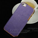 Vintage Hard Case For Iphone 4 Plastic With Pu Leather Surface Pho 32268140509-8-purple with gold