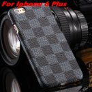 Luxury Classic Grid Pattern Leather Case For Iphone 6 4.7Inch Retr 32259683347-4-Gray For I6 Plus