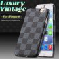 Luxury Classic Grid Pattern Leather Case For Iphone 6 4.7Inch Retr 32259683347-5-White For I6 Plus