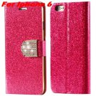 For Iphone 6 Plus Leather Case Gold Luxury Glitter Grossy Leather  32258760933-3-Hot PinkFor Iphone