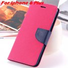 New Retro Flip Leather Case For Iphone 6 Plus & Iphone 6 Flip Case 2051510402-18-Hot Pink For I6 Plu