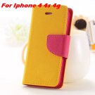 New Luxury Pu Leather Wallet Case For Iphone 5 5S 5G / 4 4S 4G Fli 1631518387-4-yellow for 4 4s 4g