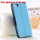 New Luxury Pu Leather Wallet Case For Iphone 5 5S 5G / 4 4S 4G Fli 1631518387-18-light blue for 5 5s
