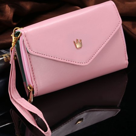 Hot Retro Luxury Pu Leather Case For Iphone 5 5S Wallet Phone Pouc 2033086431-3-Pink