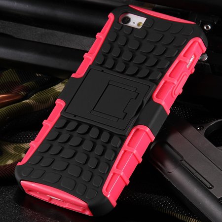 For Iphone5 Pc + Tpu Slip-Proof Back Kickstand Luxury Case For Iph 32305999243-7-Pink
