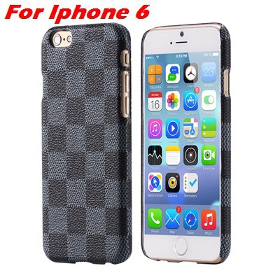 Luxury Classic Grid Pattern Leather Case For Iphone 6 4.7Inch Retr 32259683347-3-Gray For Iphone 6