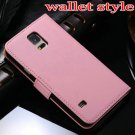 Hot S5 Genuine Leather Case For Samsung Galaxy S5 I9600 Flip Style 1811148827-6-pink wallet case