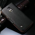 Genuine Leather Wallet Case For Samsung Galaxy S5 I9600 With Stand 1701021518-1-black
