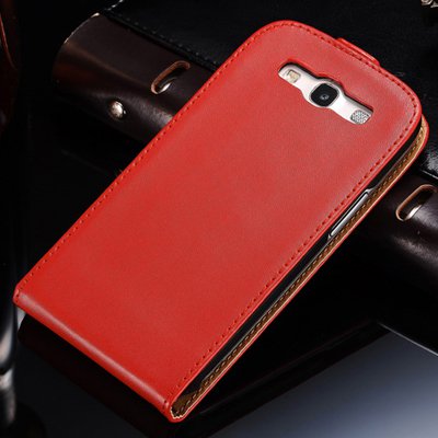 Genuine Leather Wallet With Stand Case For Samsung Galaxy S3 I9300 659285043-14-style 2 red