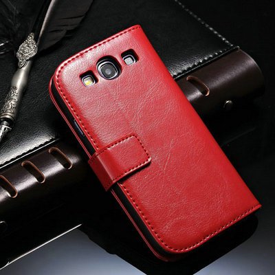 Vintage Pu Leather Wallet Stand Design Case For Samsung Galaxy S3  659321470-6-red