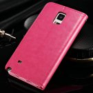 Note4 Wallet With Stand Pu Leather Case For Samsung Galaxy Note 4  32248100857-5-rose case