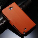 Genuine Leather Wallet Stand Case For Samsung Galaxy Note 2 Ii N71 674987746-7-style 1 orange