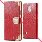 Luxury Glitter Shining Diamond Rhinestone Pu Leather Case For Sams 32255506690-2-Red