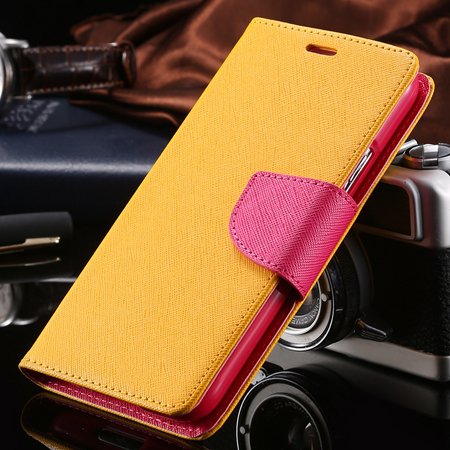 S6 2015 Newest Retro Luxury Pu Leather Flip Case For Samsung Galax 32298227096-9-Yellow