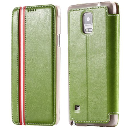 Luxury Retro White And Red Stripe Pu Flip Leather Case For Samsung 32259615477-3-Green