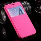 Luxury Top Quality Pu Leather Case For Samsung Galaxy S6 Edge Flip 32322473690-6-Hot Pink
