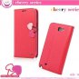 Luxury Book Flip Cherry Leather Case For Samsung Galaxy Note 2 Ii 32268189989-4-Red