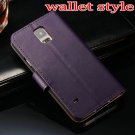 Hot S5 Genuine Leather Case For Samsung Galaxy S5 I9600 Flip Style 1811148827-8-purple wallet case