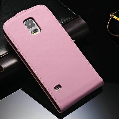 Hot S5 Genuine Leather Case For Samsung Galaxy S5 I9600 Flip Style 1811148827-14-pink flip case