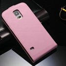 Hot S5 Genuine Leather Case For Samsung Galaxy S5 I9600 Flip Style 1811148827-14-pink flip case