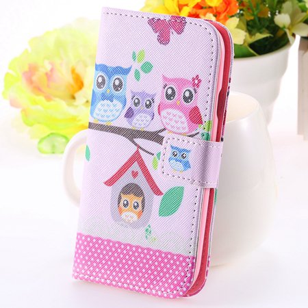 Retro Colorful Matte Pattern Case For Samsung Galaxy S3 I9300 Flip 2038315938-1-Pink Owl