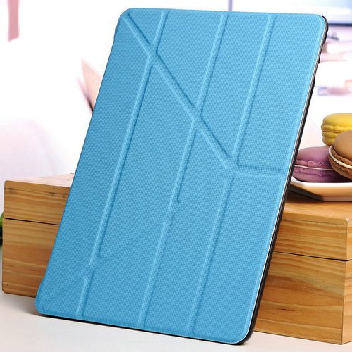 4 Shapes Magnetic Stand Pu Leather Case For Ipad Air 2 Ii 9.7'' Sm 32227066337-4-blue