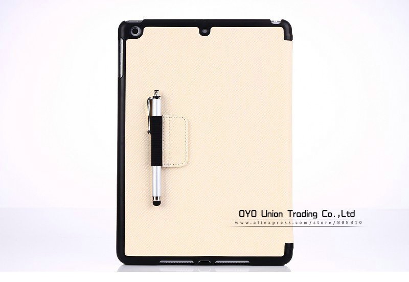 Two Folders Stand Jean Case For New Apple Ipad Air, Slim Sleep/Wak 1491238084-2-white